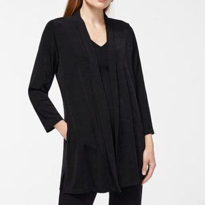 NWT Women'sBlack Chico's Travelers Long Knit Jacket, size 1 (equivalent to 8/10)